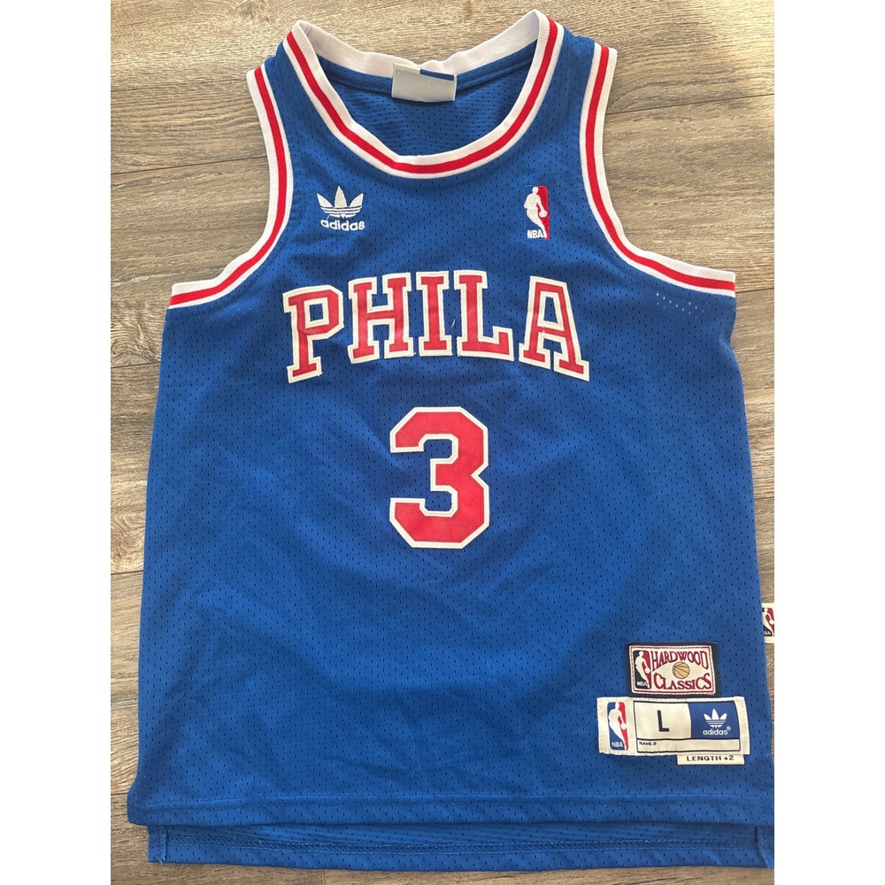 Vintage RARE 1996 Adidas Philadelphia 76ers Allen Iverson Jersey Hardwood